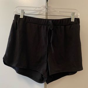 Ribbed cotton/polyester shorts